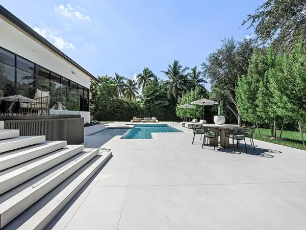 a view of outdoor space with seating