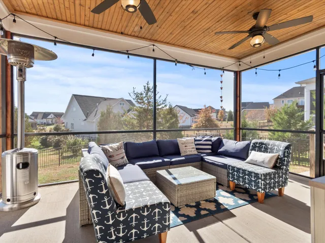 a outdoor living room with furniture