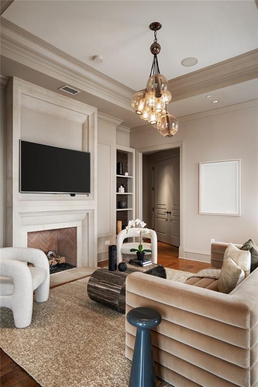 3376 Peachtree Road Northeast, Unit 41A Atlanta, GA 30326 - Photo 57 of 76 a living room with furniture and a fireplace