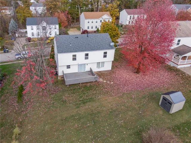 an aerial view of a house