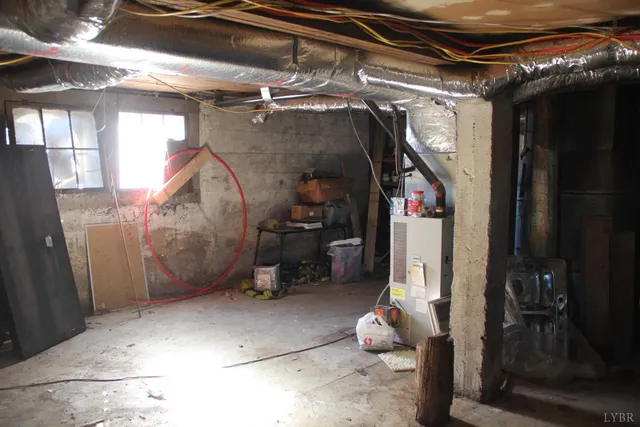 a close view of water heater room