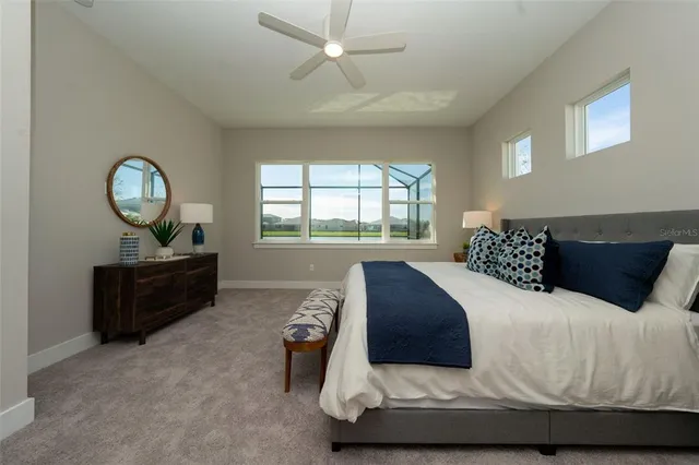a living room with a bed furniture and a window