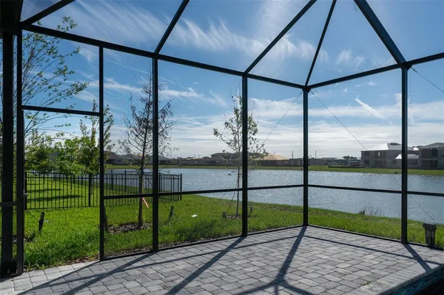 a view of a glass door
