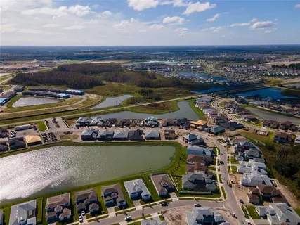 an aerial view of a city