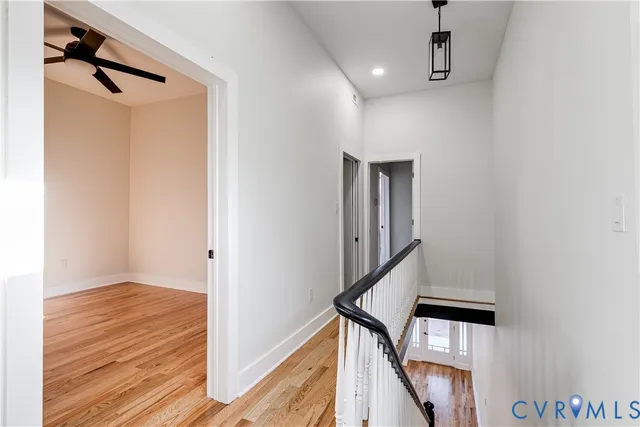 a view of a hallway with entryway