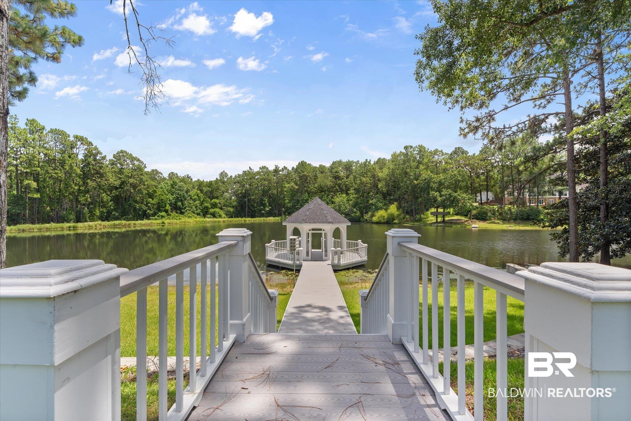 8561 Dawes Lake Road Mobile, AL 36619 - Photo 45 of 63 View of community featuring a gazebo, a water view, and a lawn