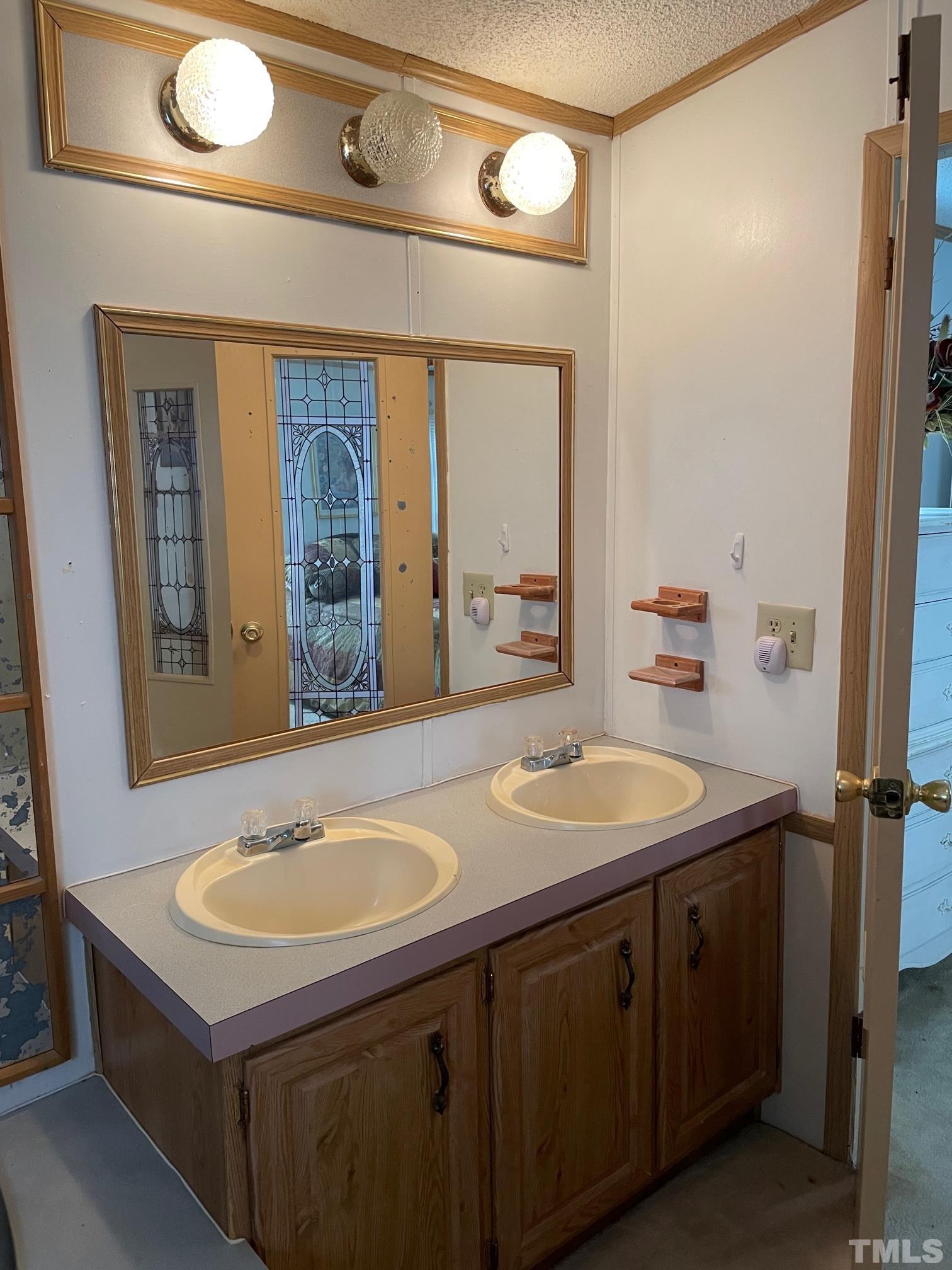 1616 Pope Road Creedmoor, NC 27522 - Photo 20 of 42 a bathroom with a sink and a mirror