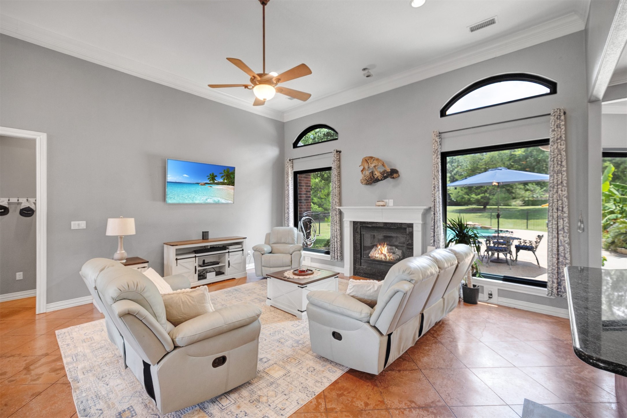 20019 Peel Road Montgomery, TX 77356 - Photo 9 of 46 Inside is gorgeous...the view is great of your pool and beyond!