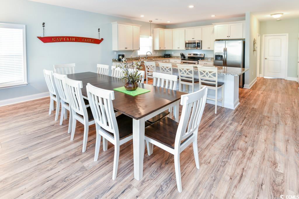 1614 North Ocean Boulevard Surfside Beach, SC 29575 - Photo 5 of 38 Dining space with recessed lighting, baseboards, and light wood finished floors