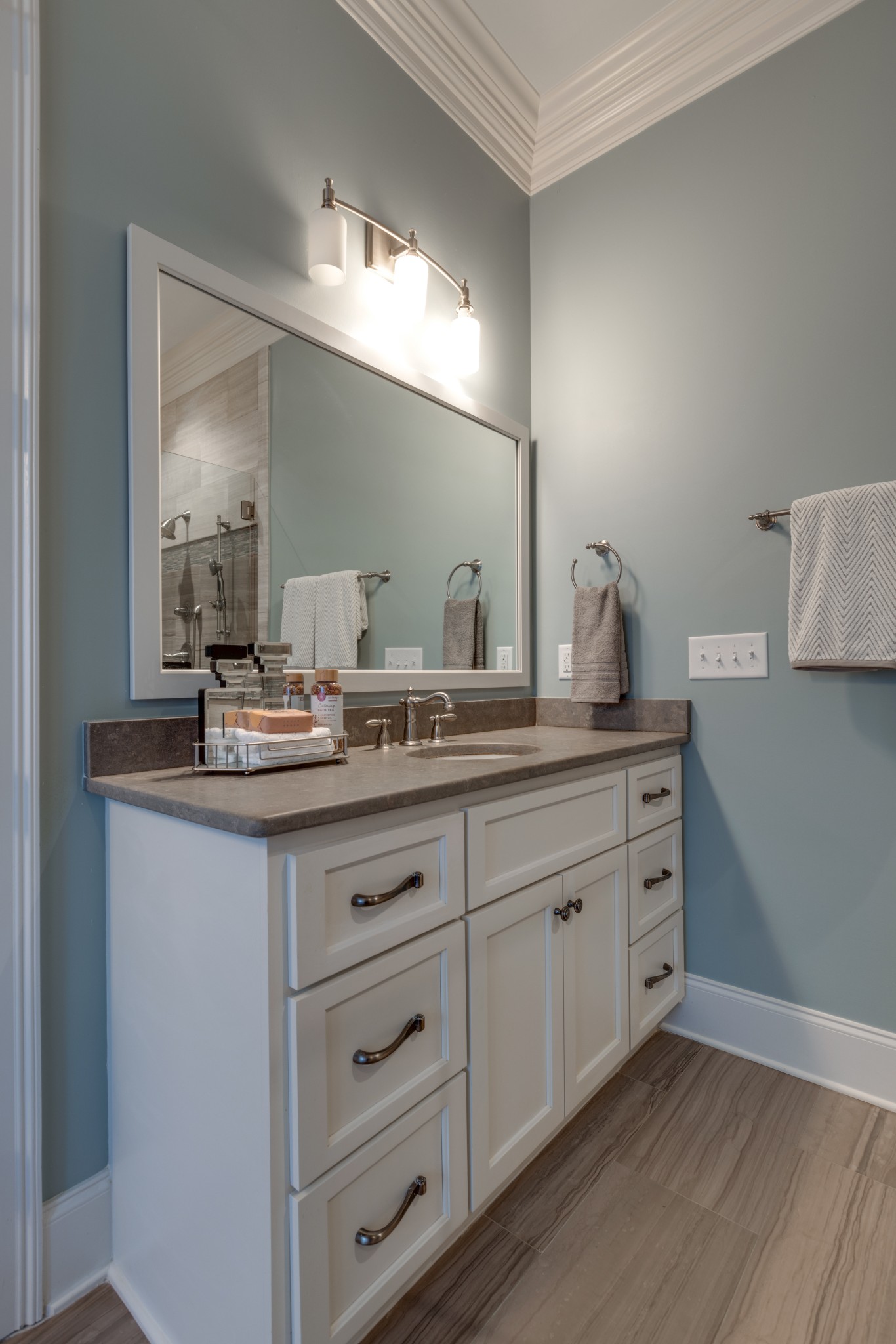 2019 Tabitha Drive Franklin, TN 37064 - Photo 33 of 47 a bathroom with double sink and a mirror