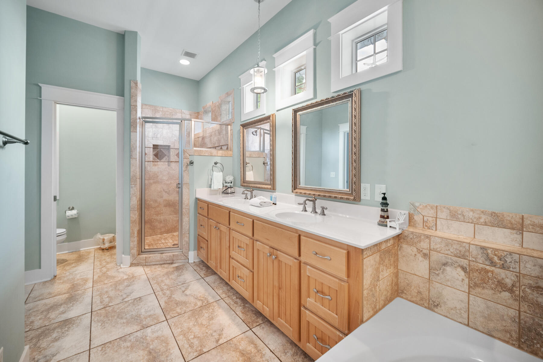 56 Dune Ridge Road Santa Rosa Beach, FL 32459 - Photo 30 of 65 a bathroom with a double vanity sink mirror and double