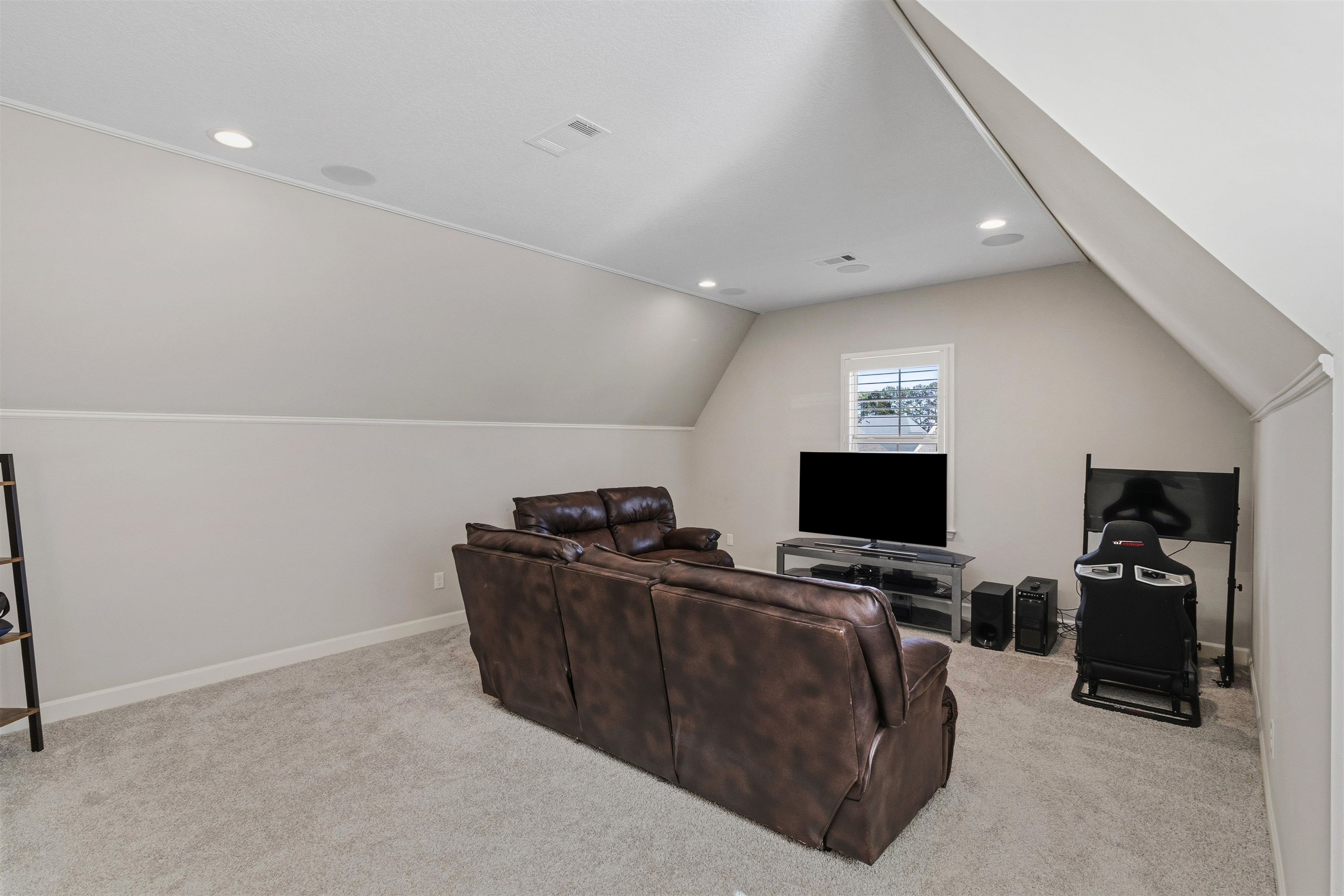4757 Carousel Lane Collierville, TN 38017 - Photo 28 of 39 Media room featuring light colored carpet and recessed lighting