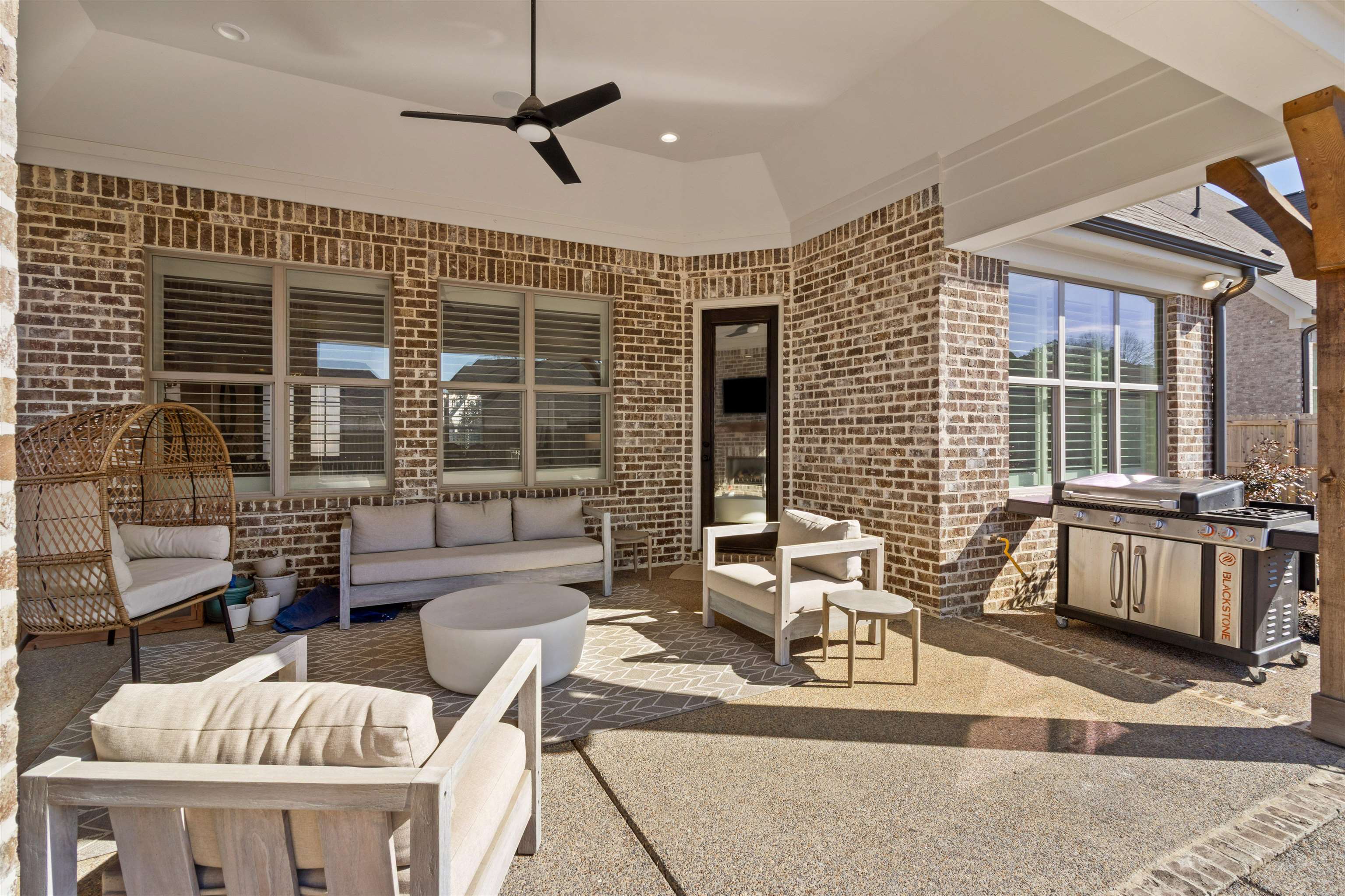 4757 Carousel Lane Collierville, TN 38017 - Photo 36 of 39 View of patio with a ceiling fan and outdoor seating