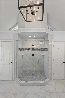 a bathroom with a shower