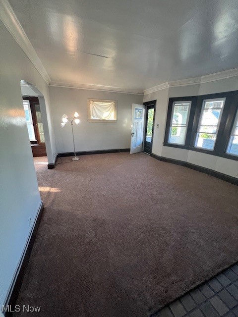 1842 Colonnade Road Cleveland, OH 44112 - Photo 34 of 47 Unfurnished living room featuring ornamental molding and carpet