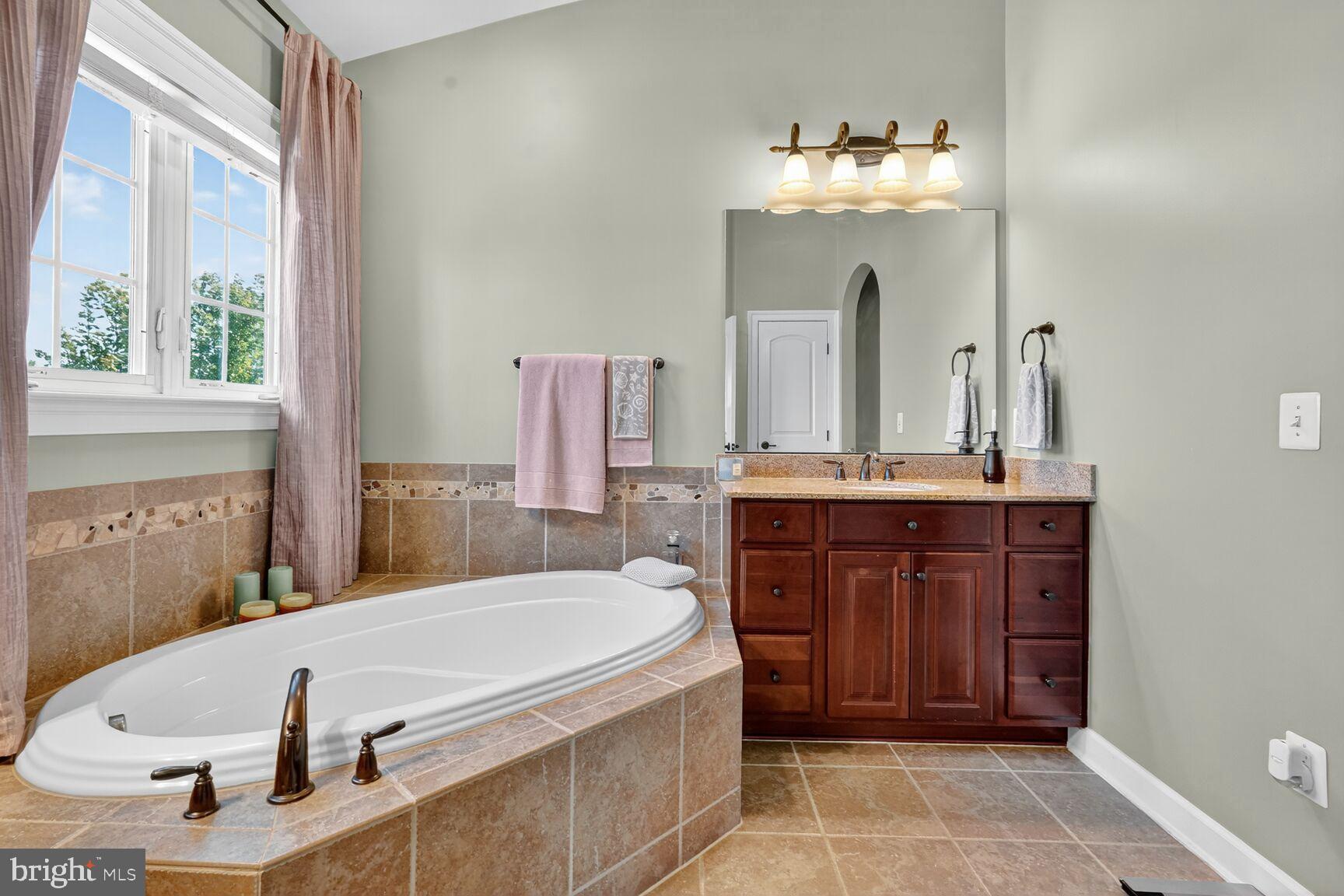 3206 Hatcher Street Alexandria, VA 22303 - Photo 23 of 49 a bathroom with a tub sink and mirror