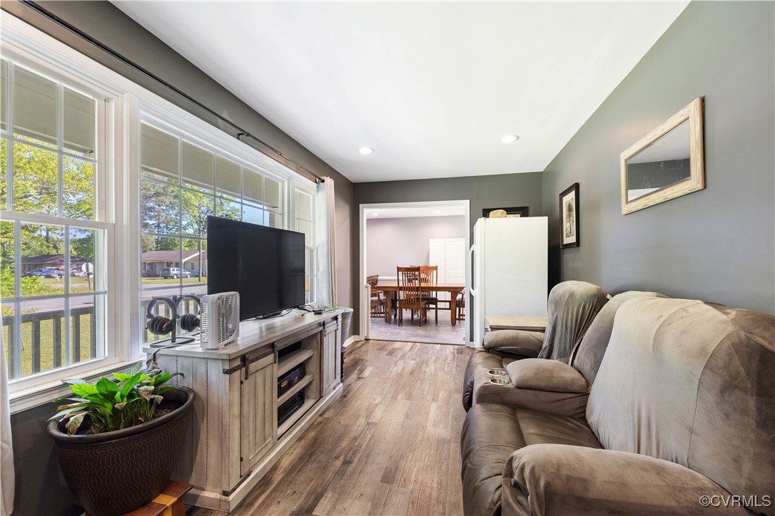 204 Pine Street Jarratt, VA 23867 - Photo 5 of 25 Living room featuring recessed lighting and wood f
