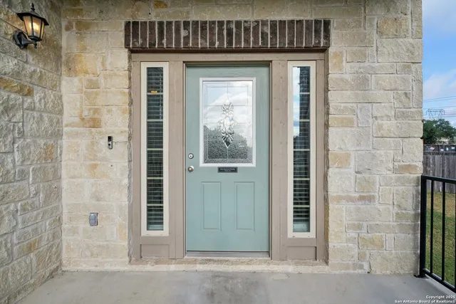 a view of wooden door