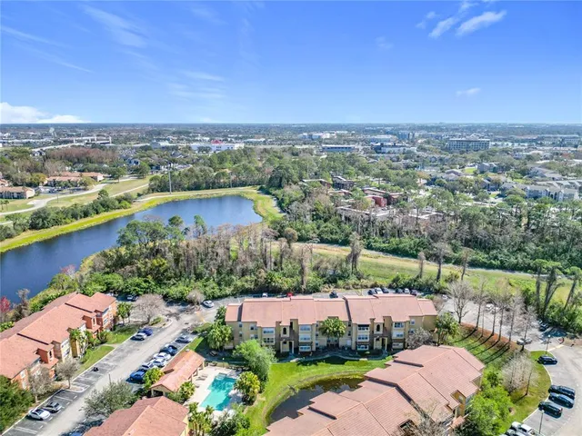 an aerial view of a city with houses