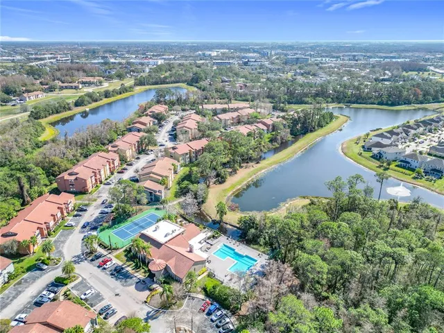 an aerial view of a city