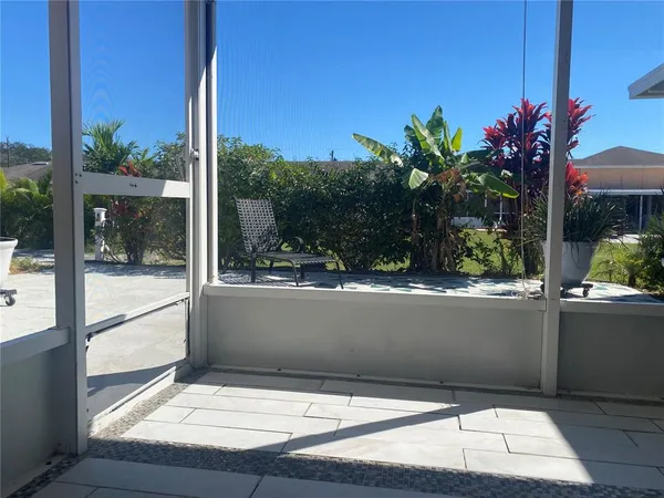 a view of a backyard with plants