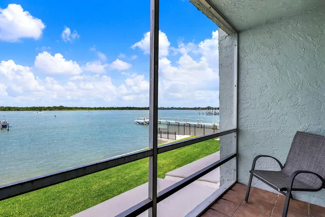a view of lake from balcony