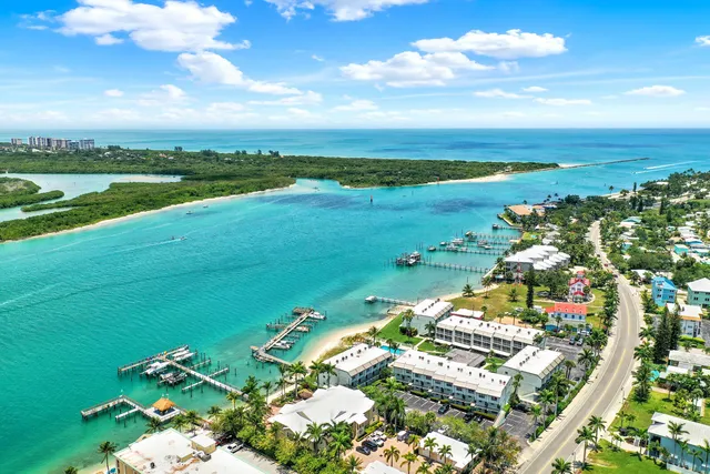 a view of a city with an ocean