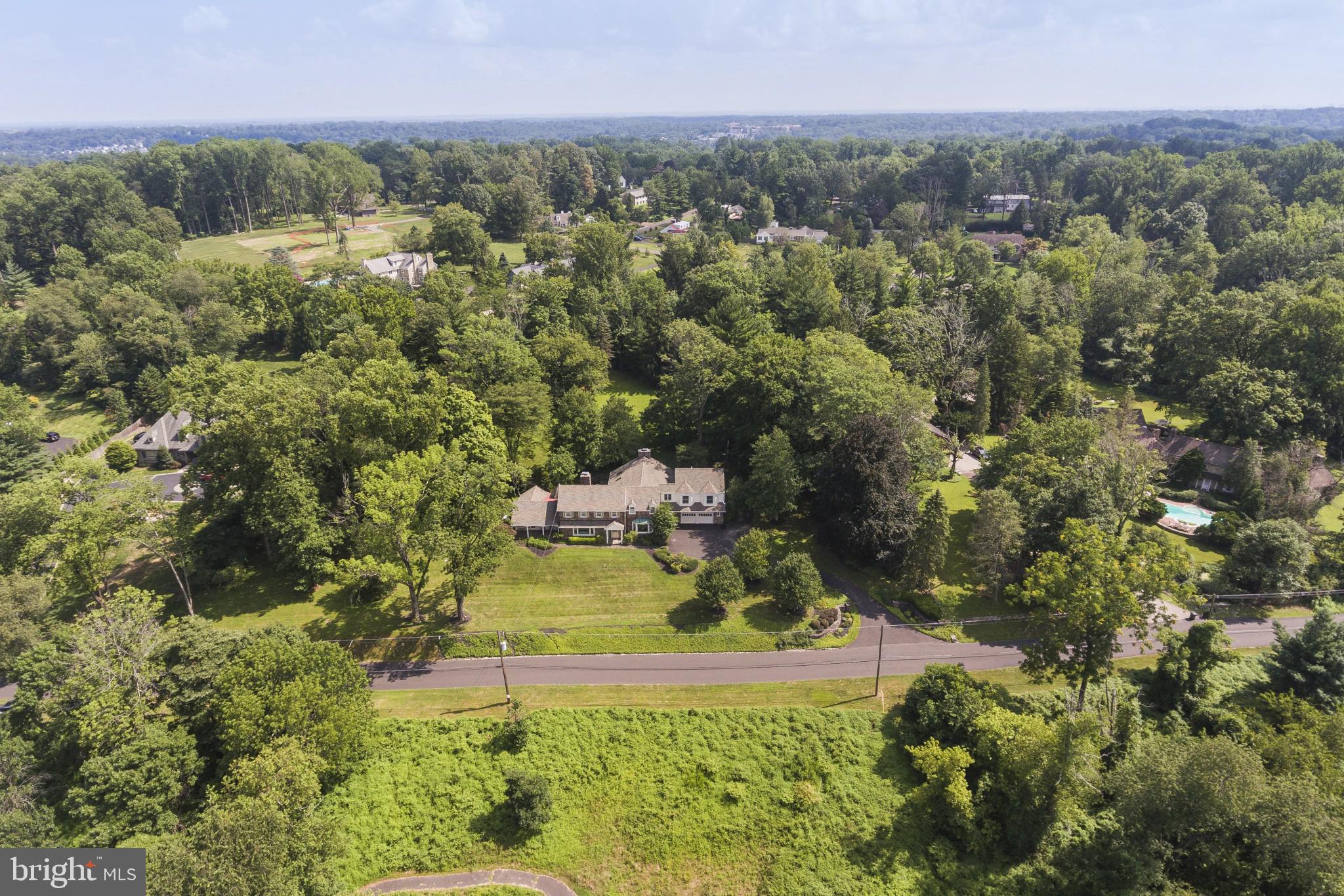 2161 Paper Mill Road Huntingdon Valley, PA 19006 - Photo 50 of 56 Drone Approaching House From Front