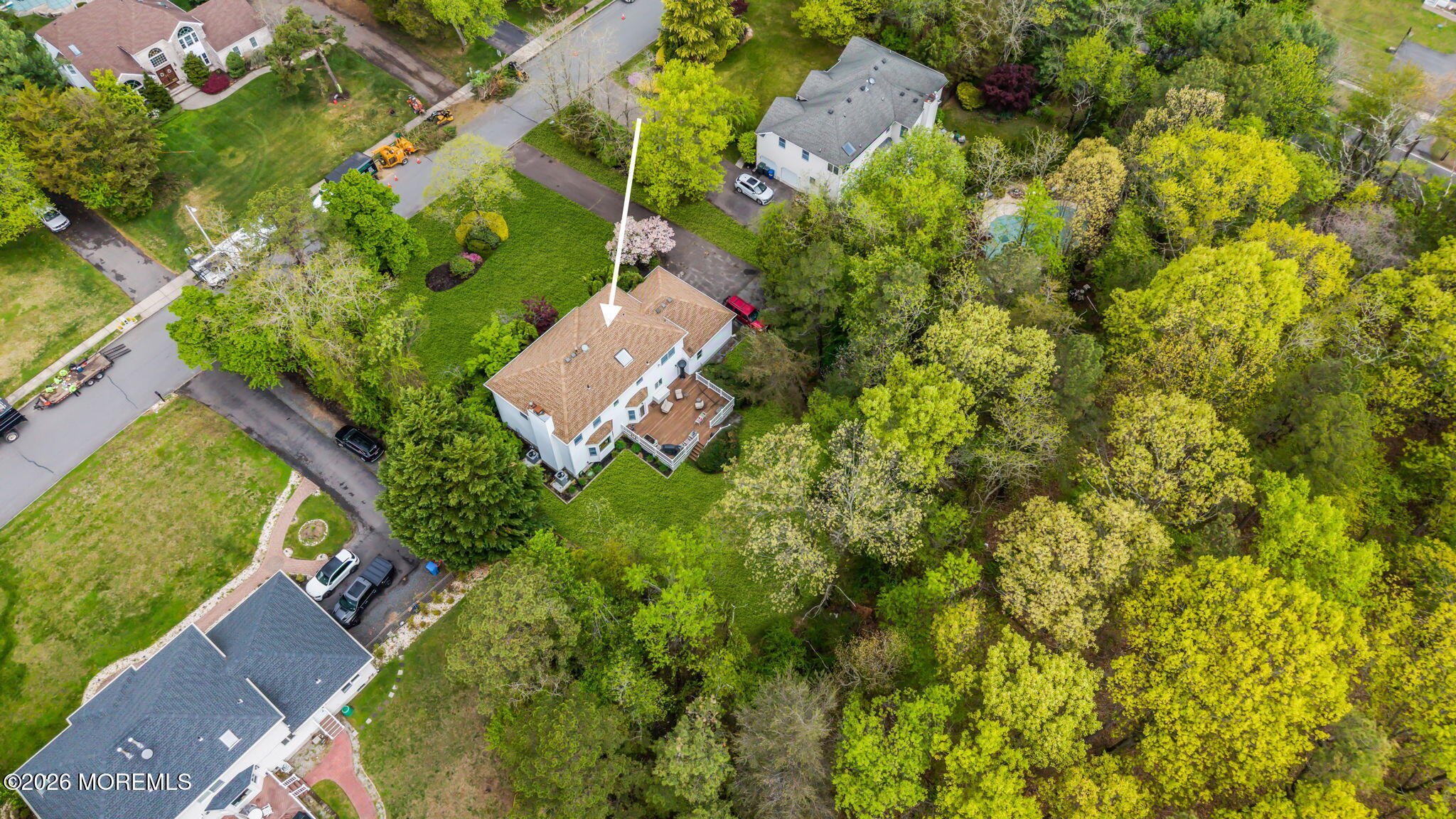 4 Quaker Hill Road Jackson, NJ 08527 - Photo 70 of 70 an aerial view of residential house with outdoor space and trees all around