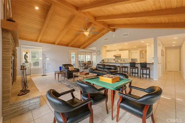 a dining room with furniture and a table