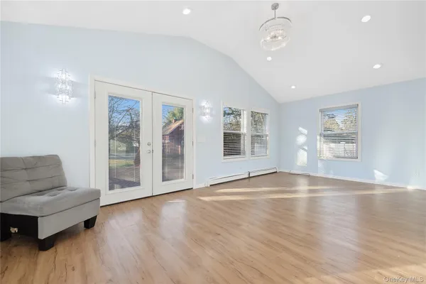 a view of livingroom with hardwood floor and window