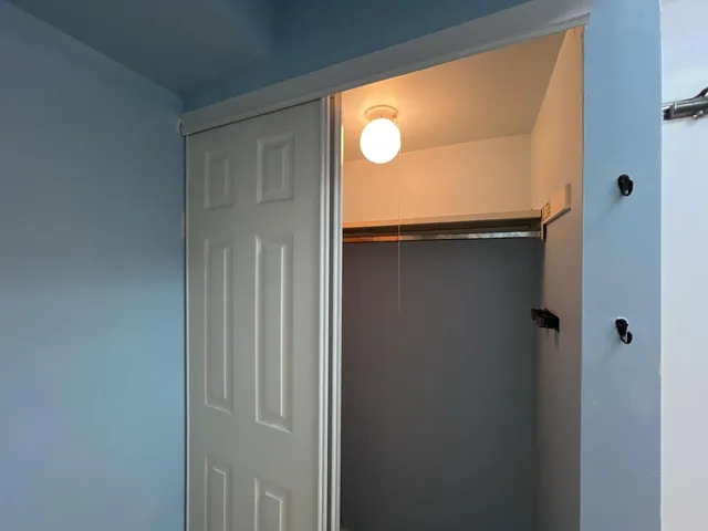 a view of a livingroom with a window