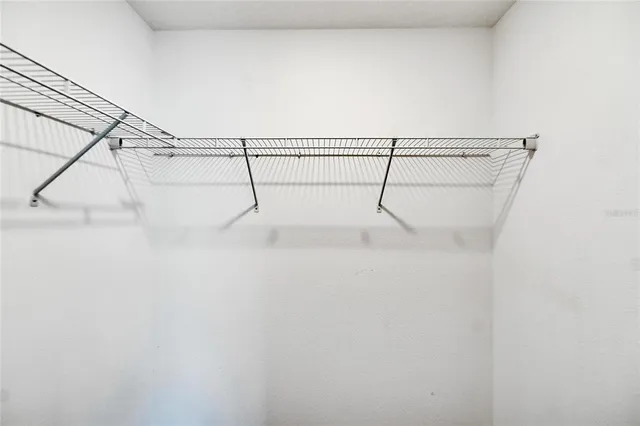 an empty room with a door