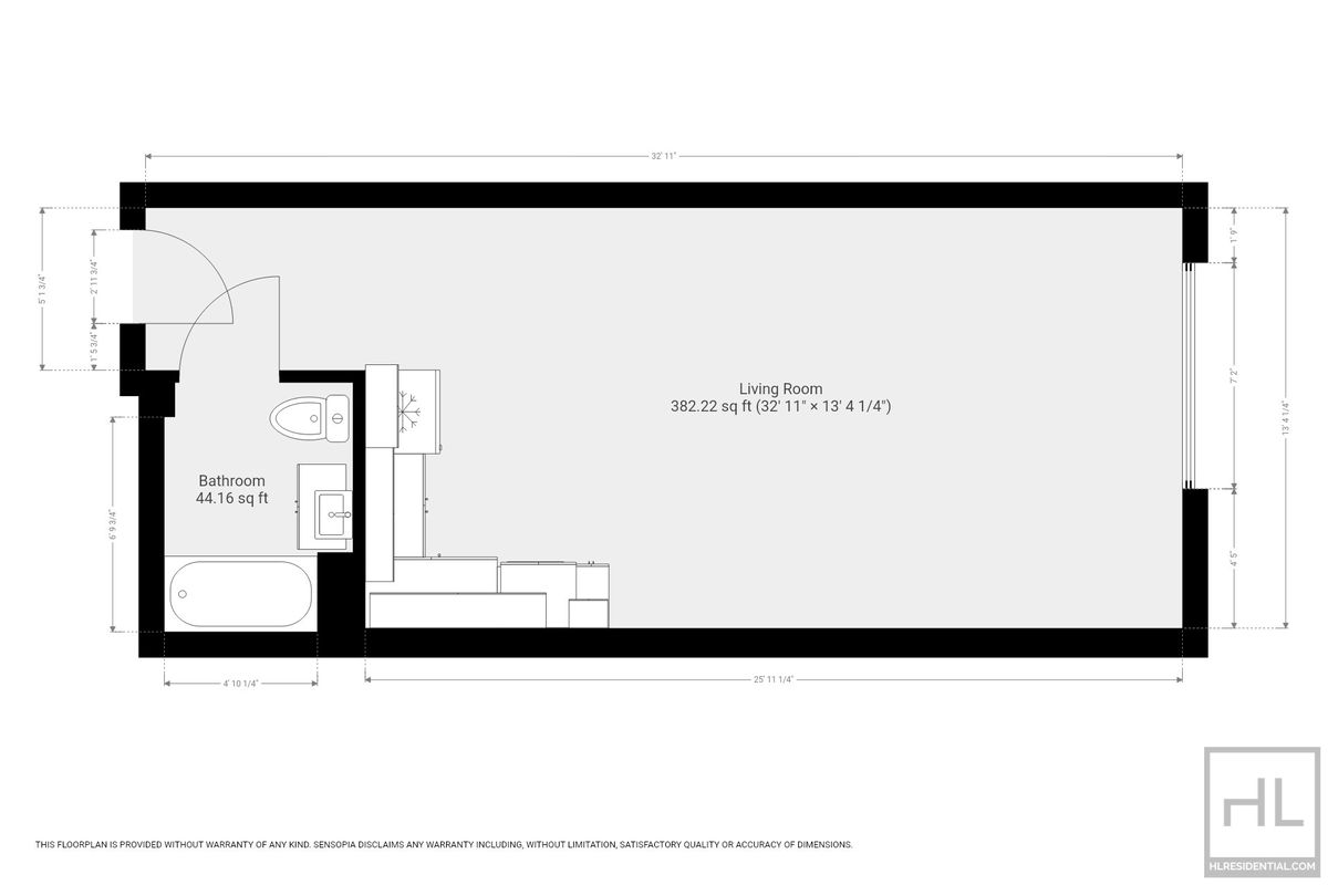 1143 Dekalb Avenue, Unit 4G Brooklyn, NY 11221 - Photo 3 of 7 a black and white photo of a living room