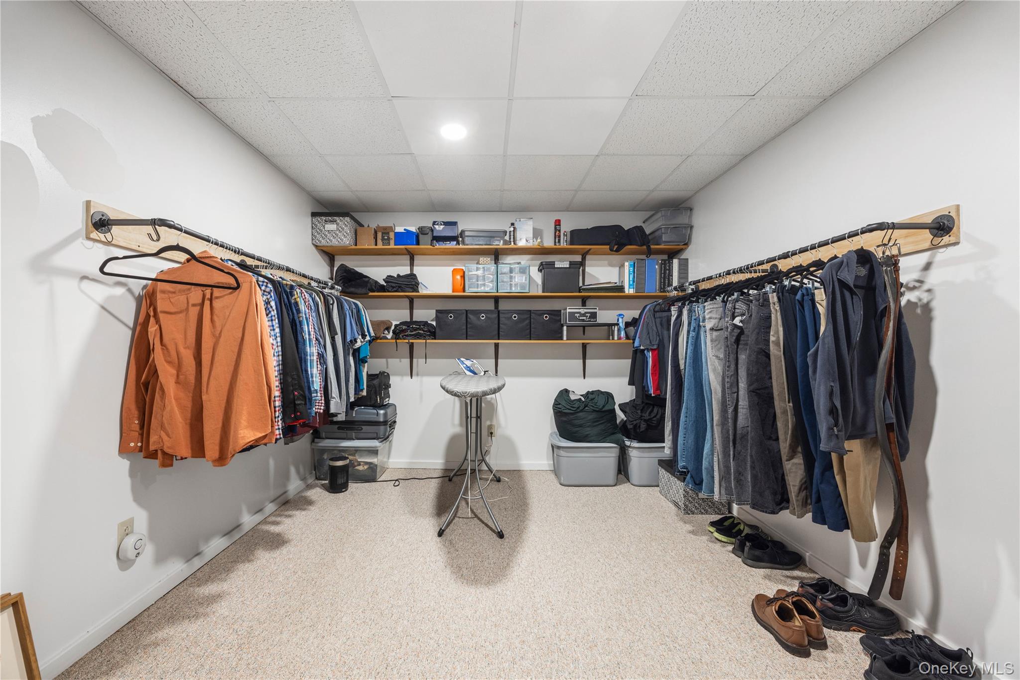 3 Miller Road Putnam Valley, NY 10579 - Photo 43 of 48 Customizable open closet system with integrated shelving, recessed lighting, and neutral carpeting