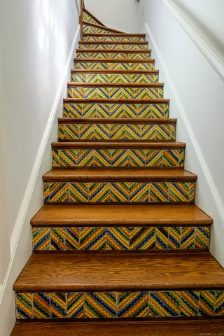 a view of a street with an outdoor space