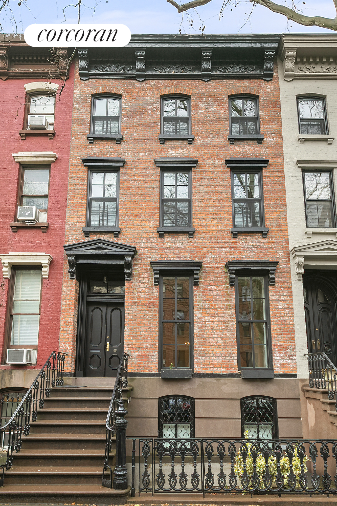 a front view of a building