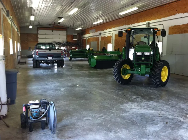 a childrens park with lots of swings and slides