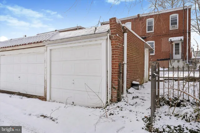 a street view covered with snow