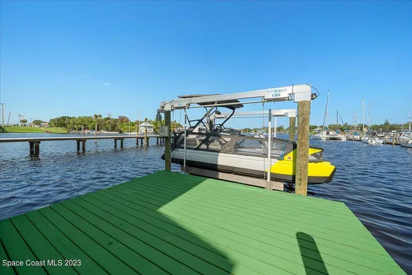 a view of a lake with a house