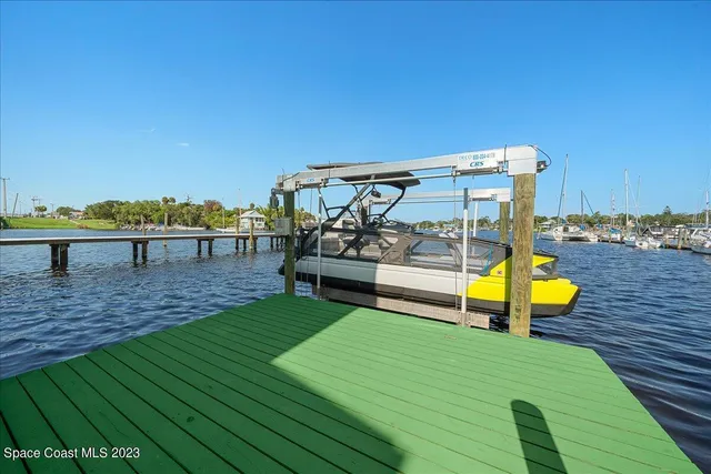 a view of a lake with a house
