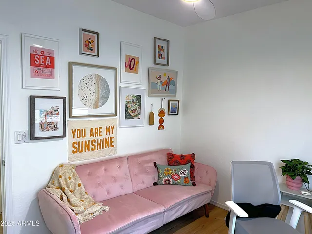 a living room with furniture and a couch