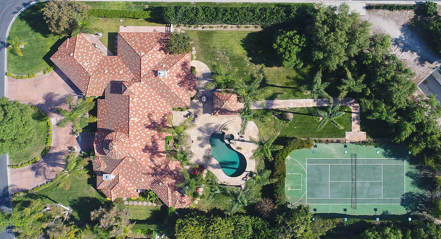 11186 Red Barn Road Camarillo, CA 93012 - Photo 3 of 41 an aerial view of a house with a yard and lake view