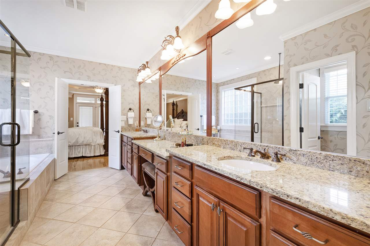 1806 10th Avenue Raleigh, NC 27607 - Photo 13 of 30 Master Bath features water closet, soaking tub/shower, and a long double vanity with granite counters Master Bath