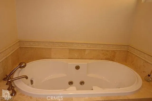 a bathroom with a tub