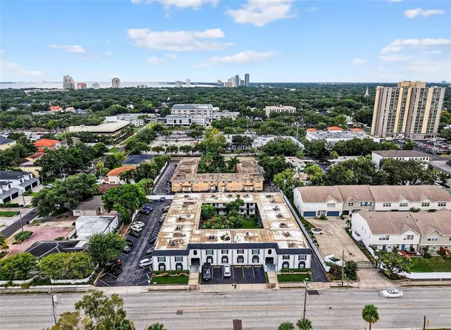 an aerial view of multiple house