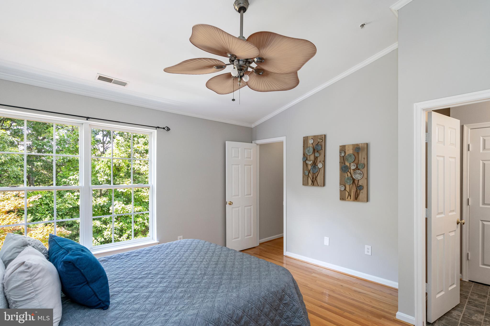 4520 Ingham Road Owings Mills, MD 21117 - Photo 14 of 38 Primary Bedroom with Ceiling Fan and Large Windows