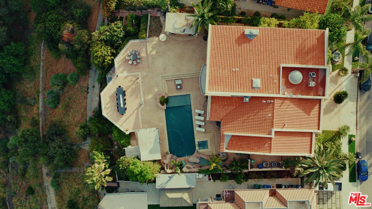2716 Casiano Road Los Angeles, CA 90077 - Photo 20 of 21 an aerial view of a house with a backyard