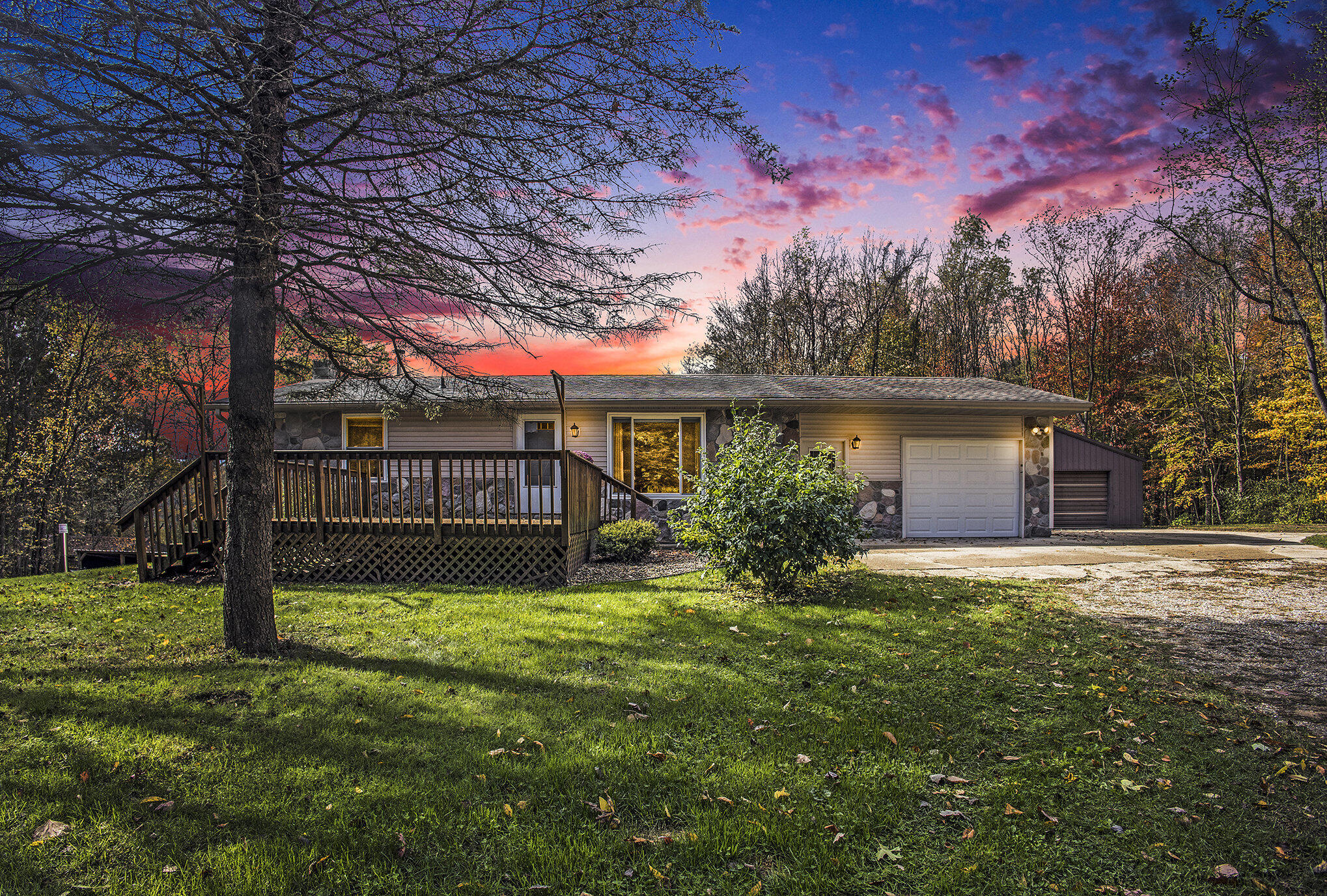 6371 Wood School Road Freeport, MI 49325 - Photo 2 of 44 6371 Wood School Front Sunset