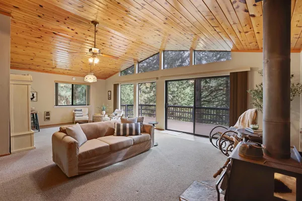 a living room with furniture